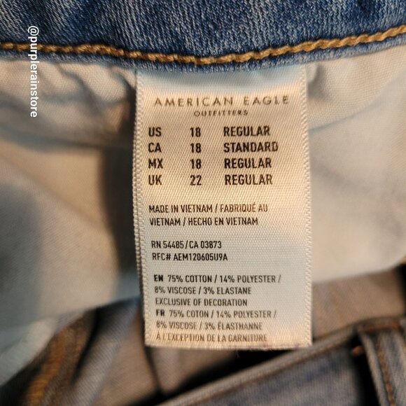 American Eagle Jeans Size 18 R Jegging Next Level Stretch Hi Rise Medium Wash - Picture 6 of 14